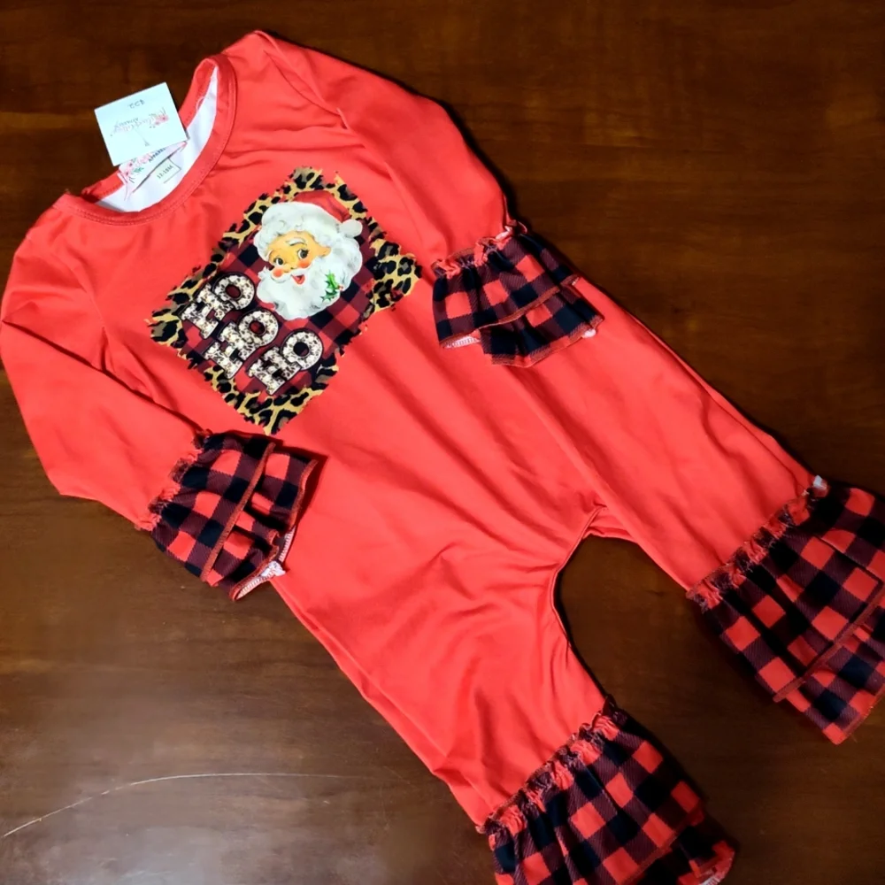 Christmas Santa romper 12-18m nwt clover cottage brand - Picture 1 of 3